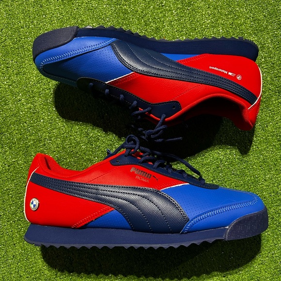 Men’s NWOB BMW M Motorsport Roma Via Shoes 9.5 Blue Red - Picture 2 of 7